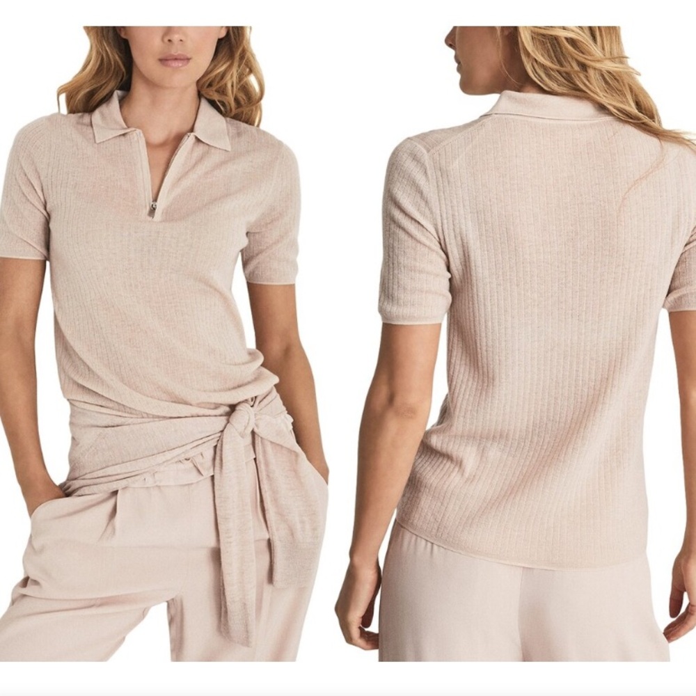 REISS Kelly Zip Wool & Cashmere-blend Sweater Top In Nocolor - Picture 2 of 9